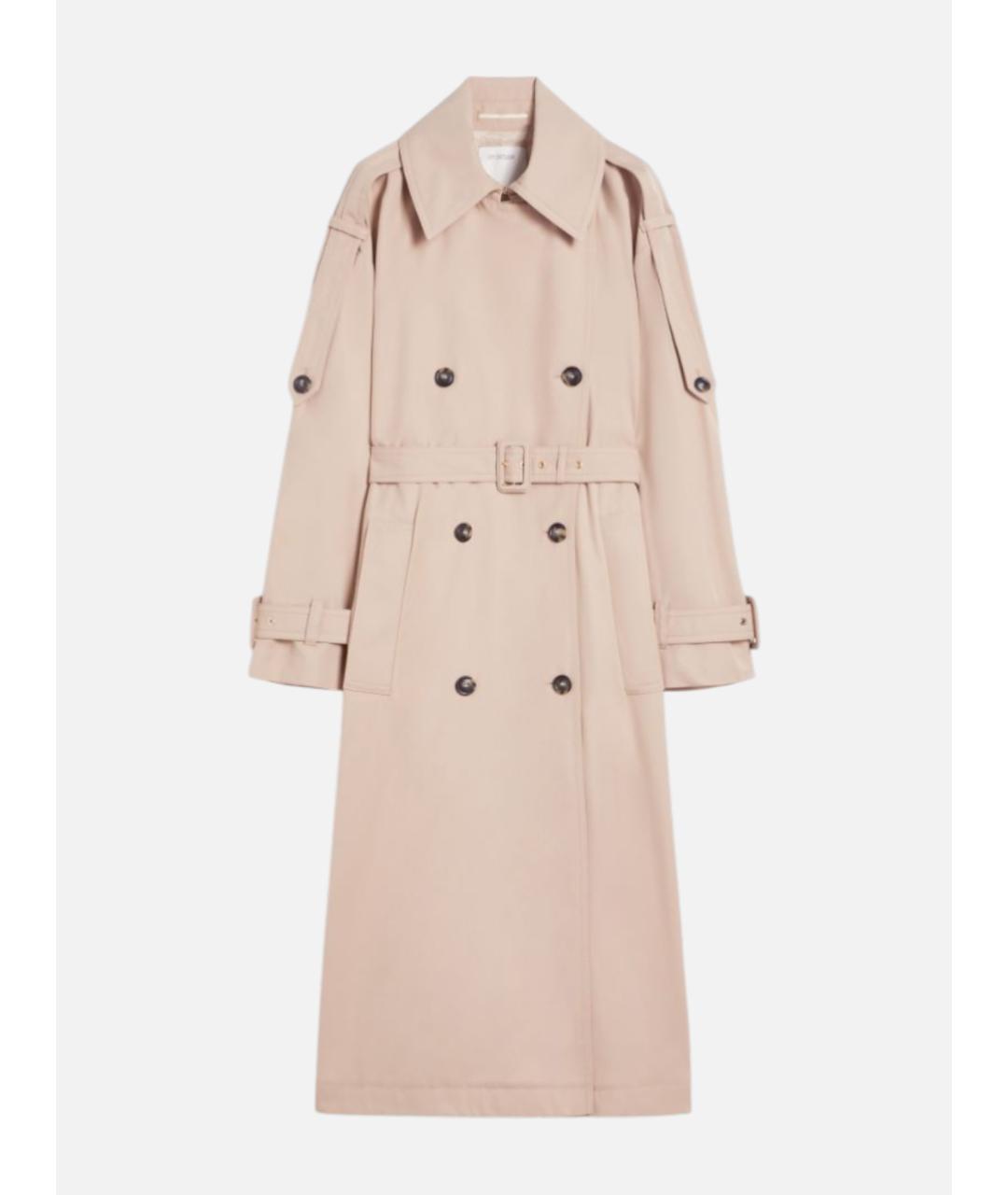 SPORTMAX Бежевый полиэстеровый тренч/плащ, фото 5