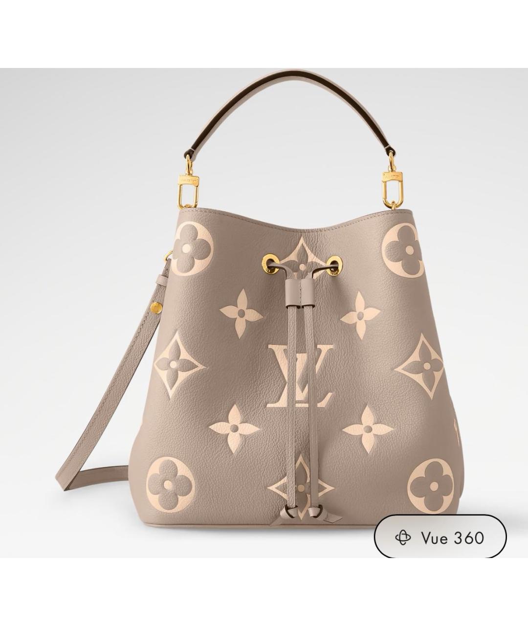 LOUIS VUITTON Бежевая кожаная сумка с короткими ручками, фото 1