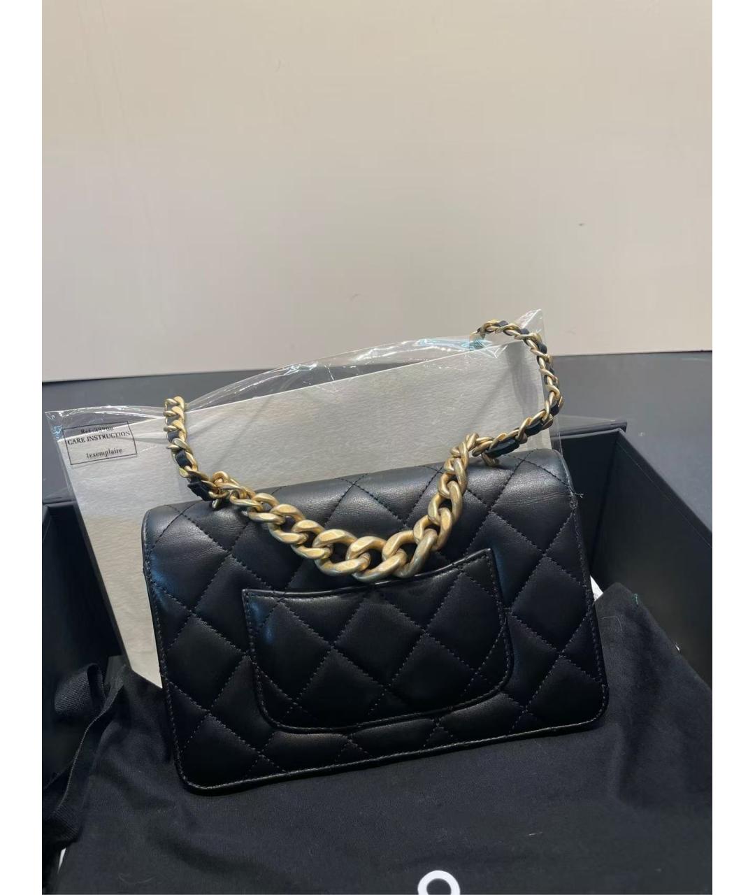 CHANEL Черная кожаная сумка через плечо, фото 3