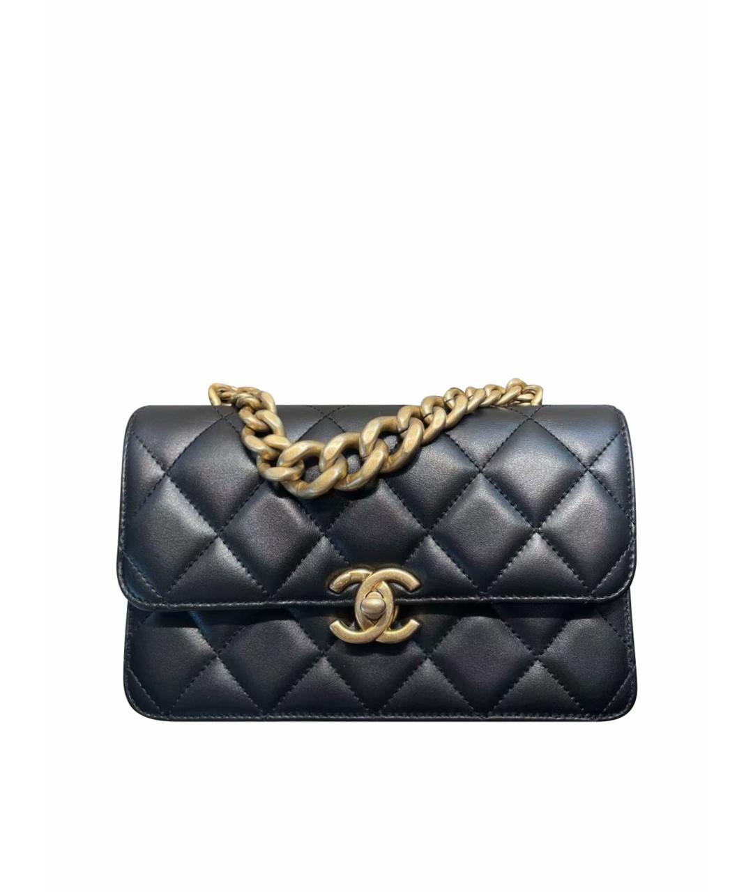 CHANEL Черная кожаная сумка через плечо, фото 1