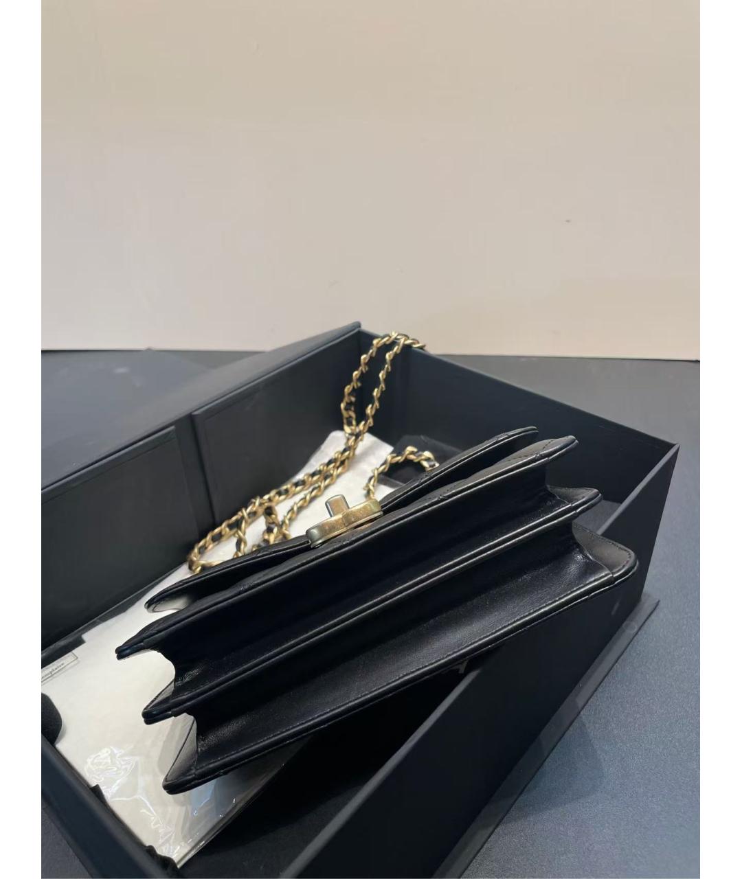 CHANEL Черная кожаная сумка через плечо, фото 5