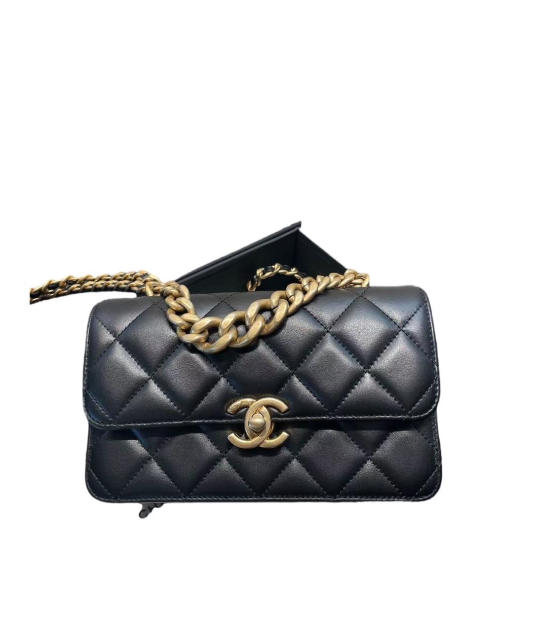 CHANEL Черная кожаная сумка через плечо, фото 7