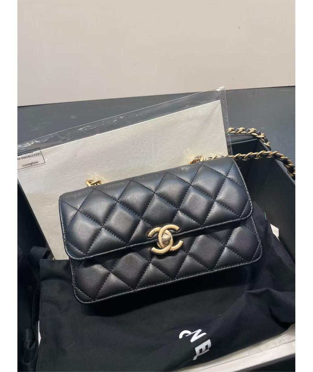 CHANEL Черная кожаная сумка через плечо, фото 2