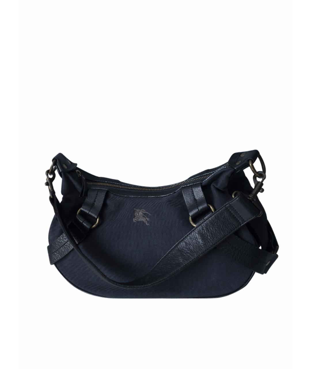 BURBERRY Темно-синяя хлопковая сумка с короткими ручками, фото 1