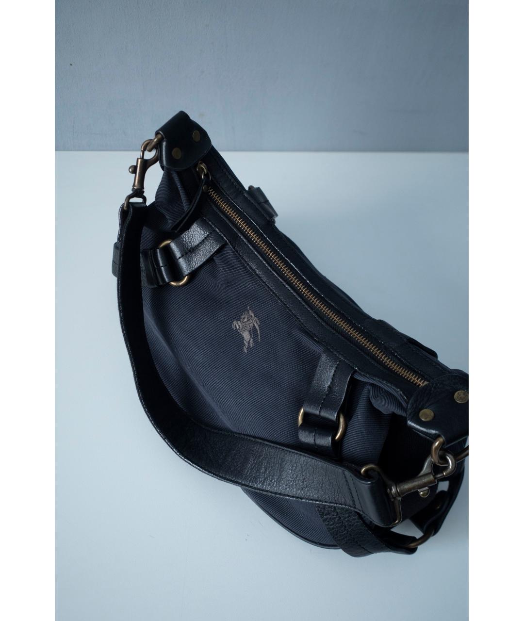 BURBERRY Темно-синяя хлопковая сумка с короткими ручками, фото 4