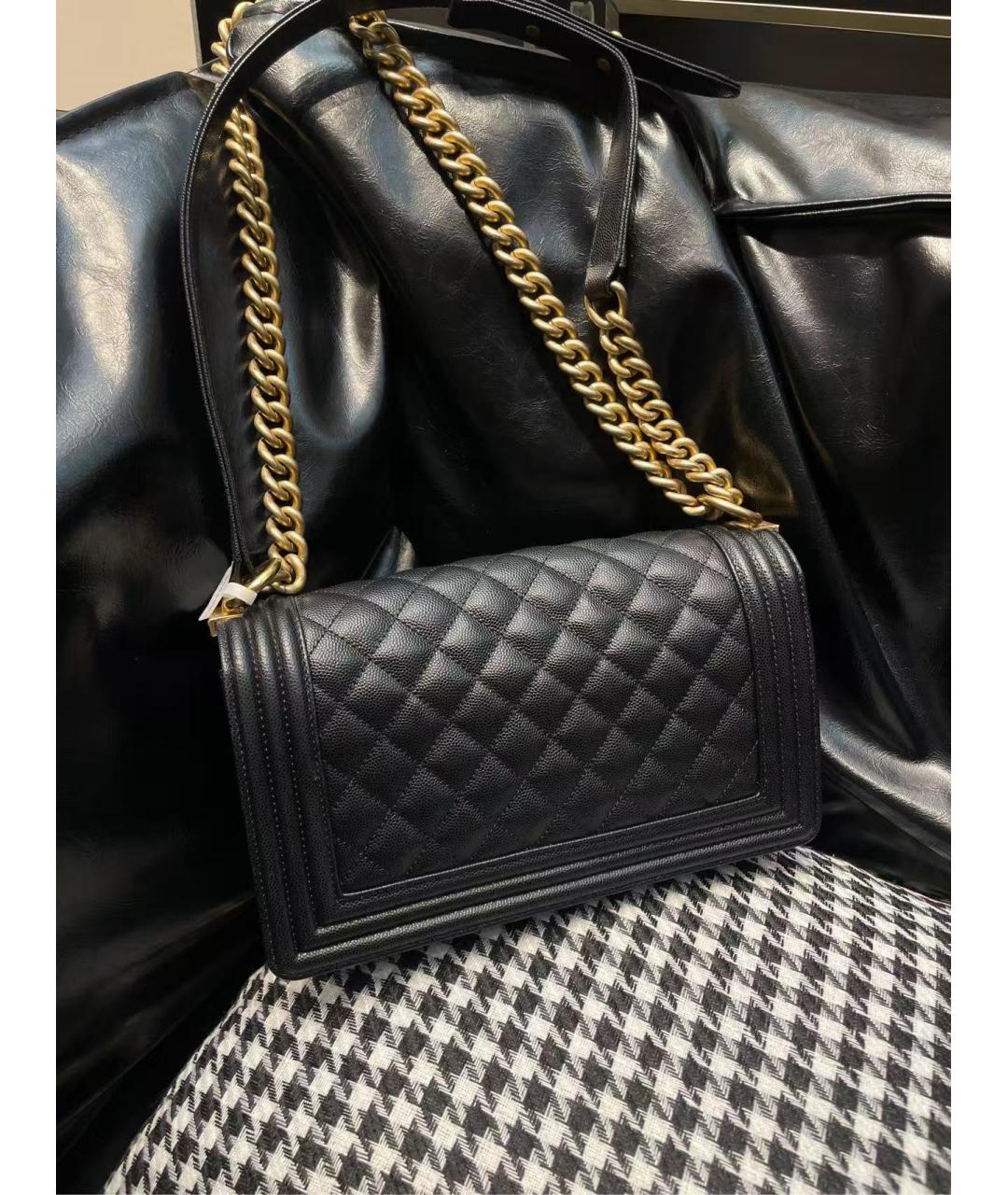 CHANEL Черная кожаная сумка через плечо, фото 5