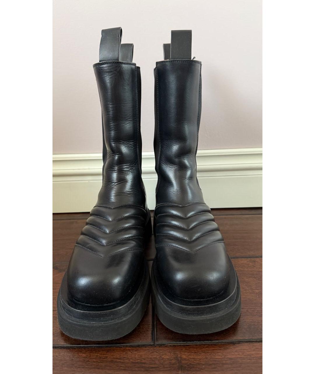 BOTTEGA VENETA Черные кожаные полусапоги, фото 2