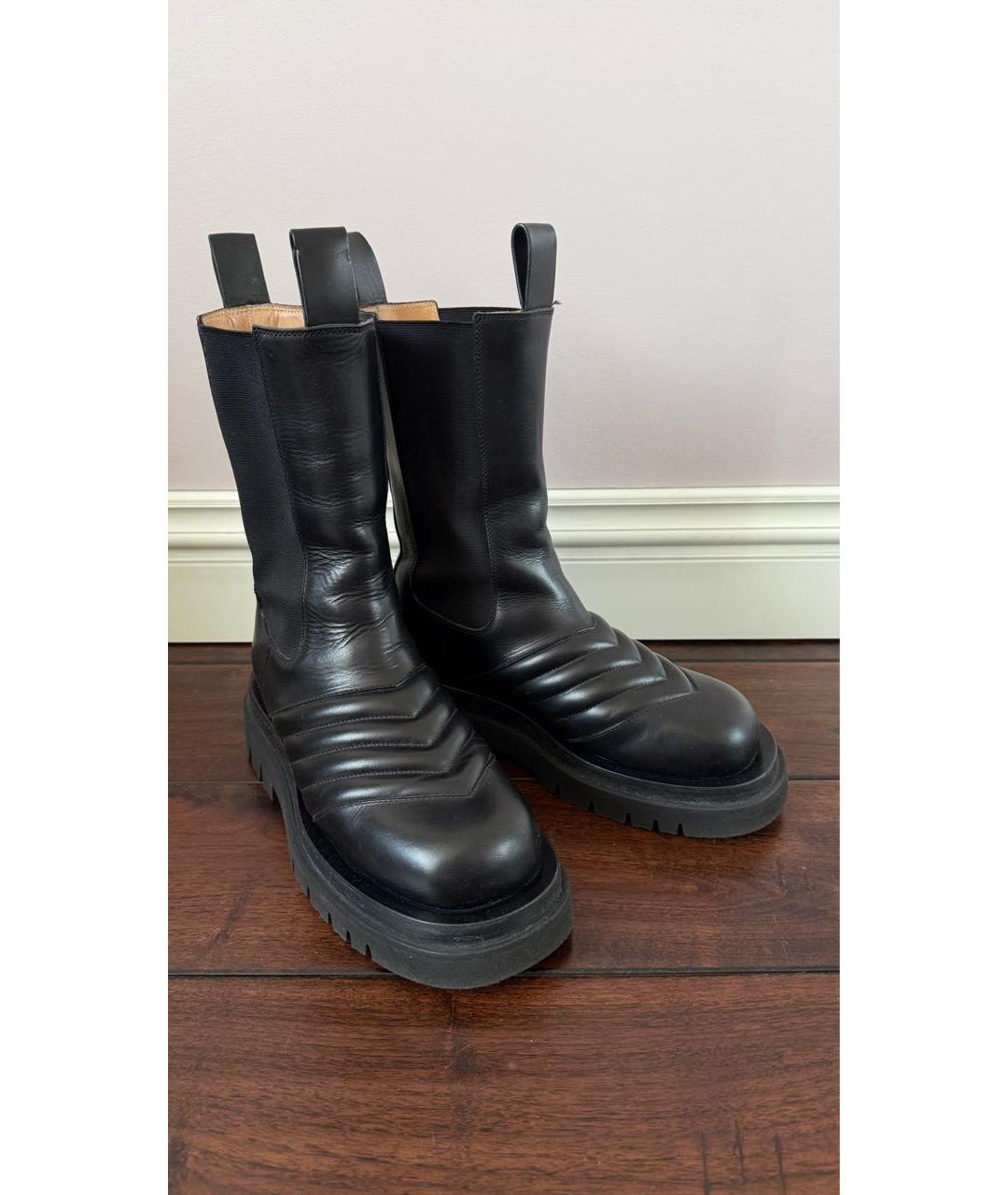 BOTTEGA VENETA Черные кожаные полусапоги, фото 6