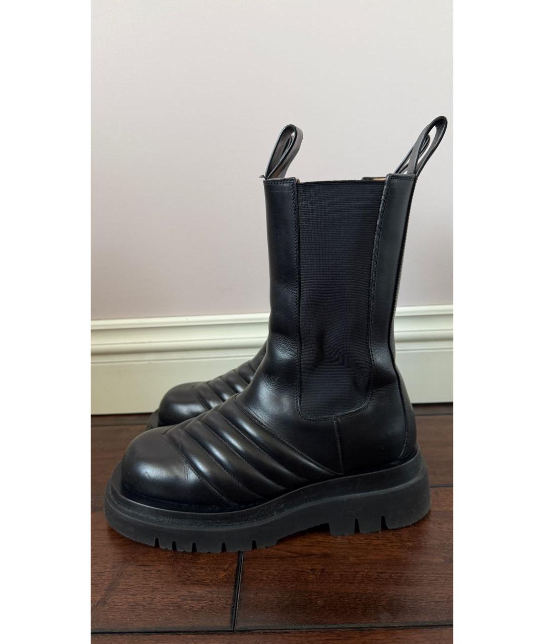 BOTTEGA VENETA Черные кожаные полусапоги, фото 5