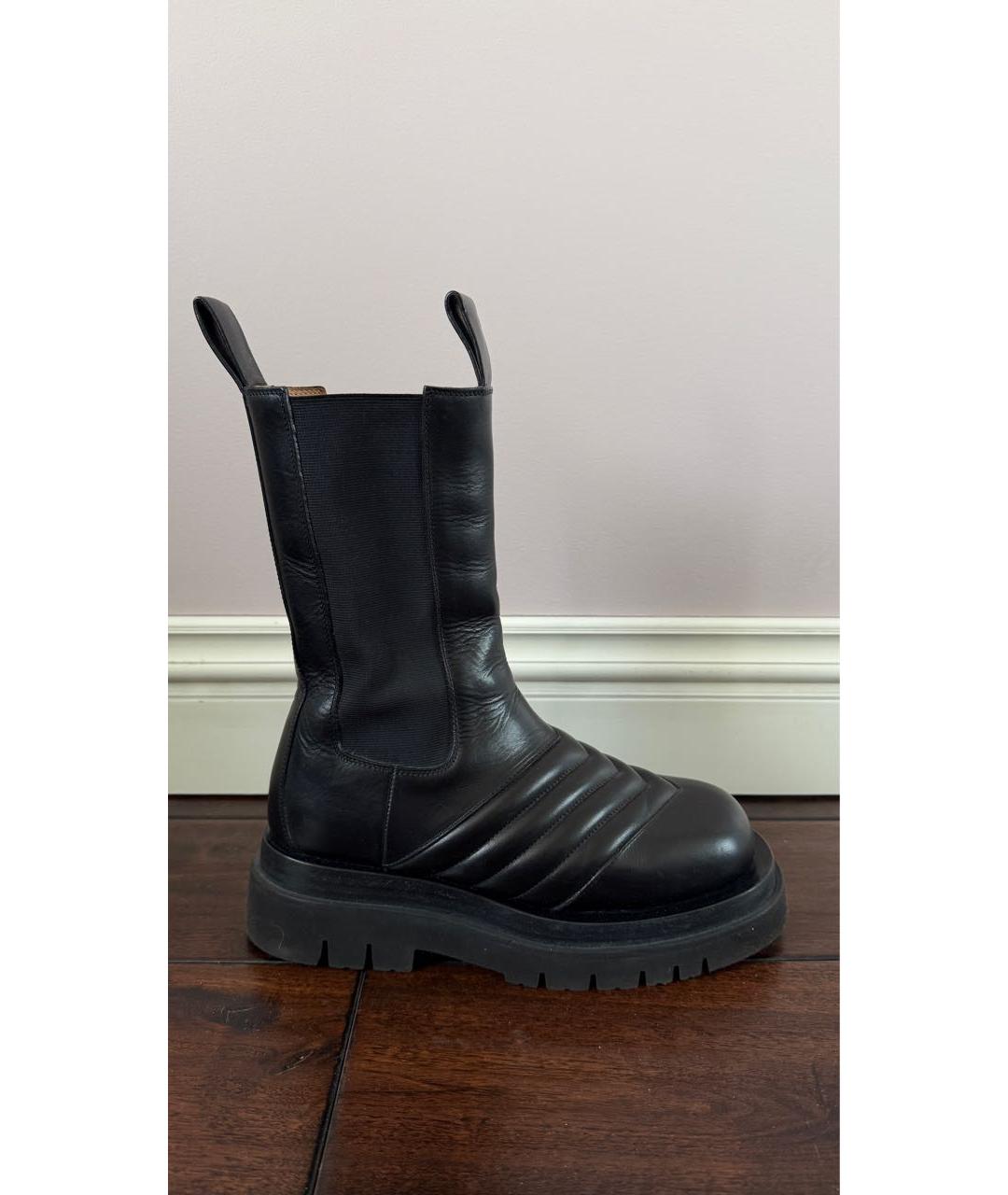 BOTTEGA VENETA Черные кожаные полусапоги, фото 8