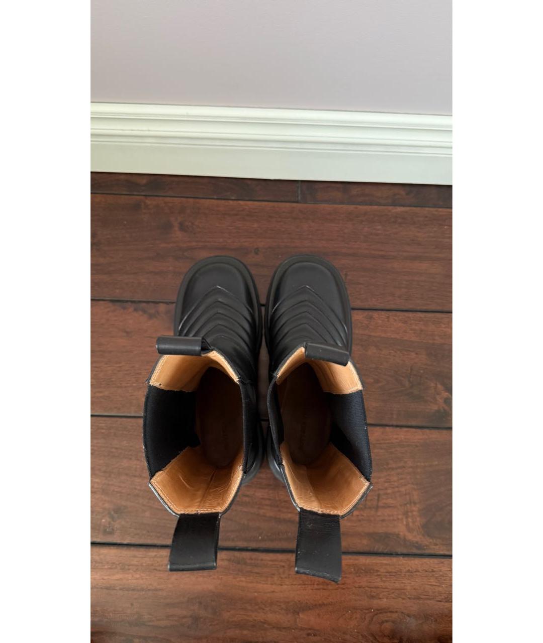 BOTTEGA VENETA Черные кожаные полусапоги, фото 3