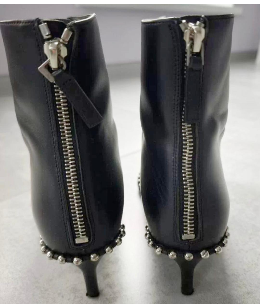 ALEXANDER WANG Черные кожаные ботильоны, фото 4