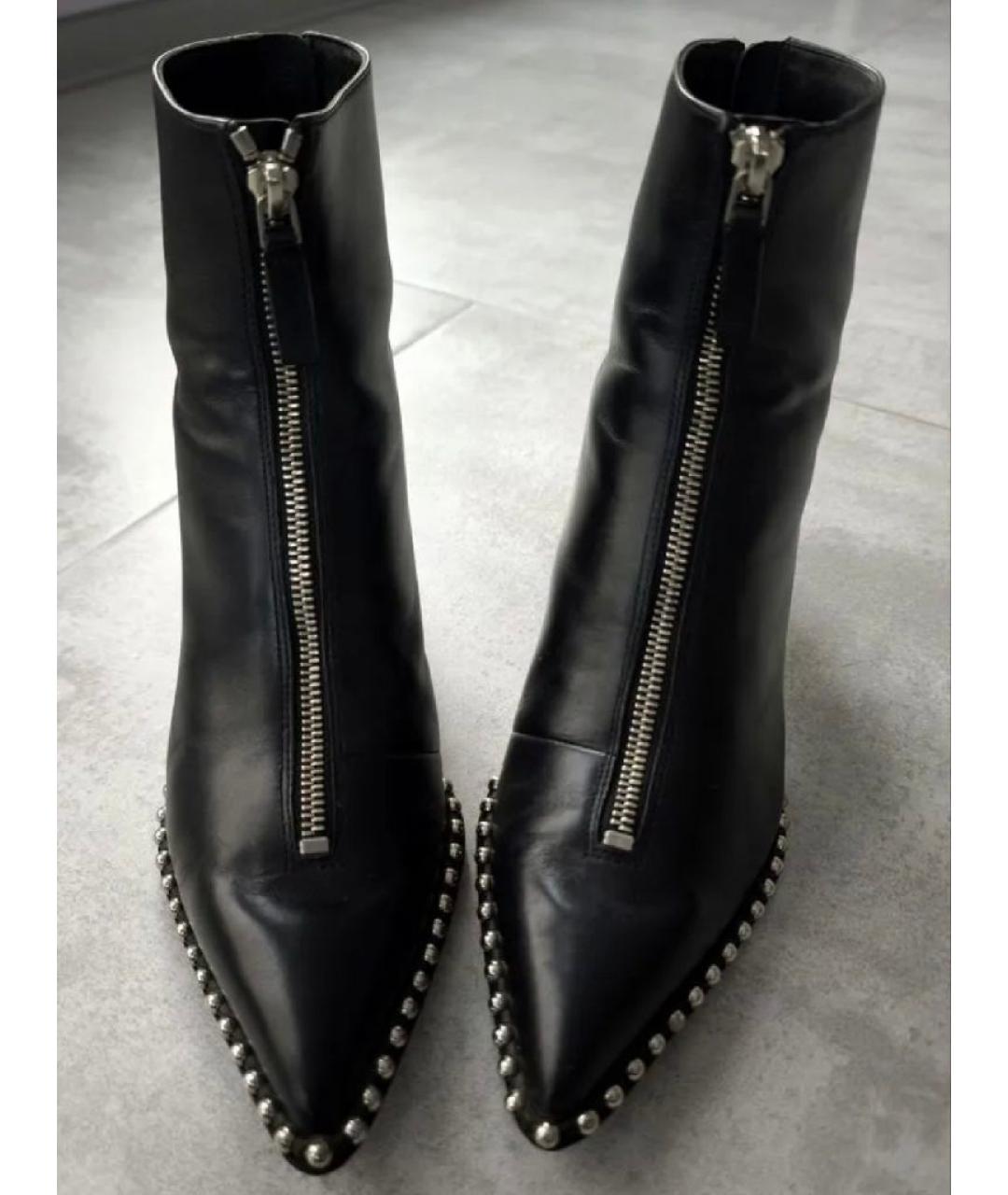 ALEXANDER WANG Черные кожаные ботильоны, фото 2