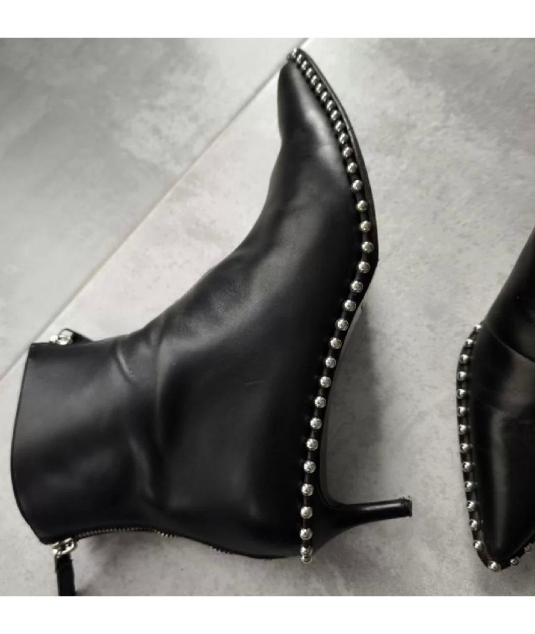 ALEXANDER WANG Черные кожаные ботильоны, фото 10