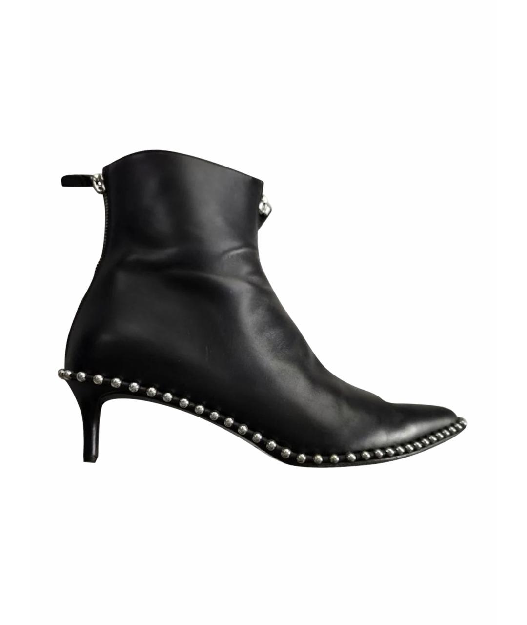 ALEXANDER WANG Черные кожаные ботильоны, фото 1