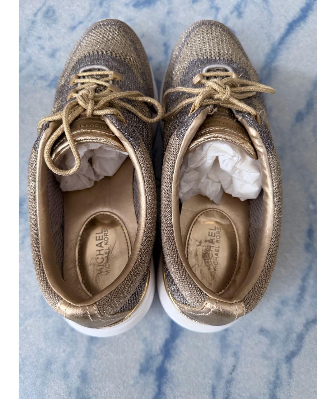 MICHAEL KORS Золотые кроссовки, фото 3