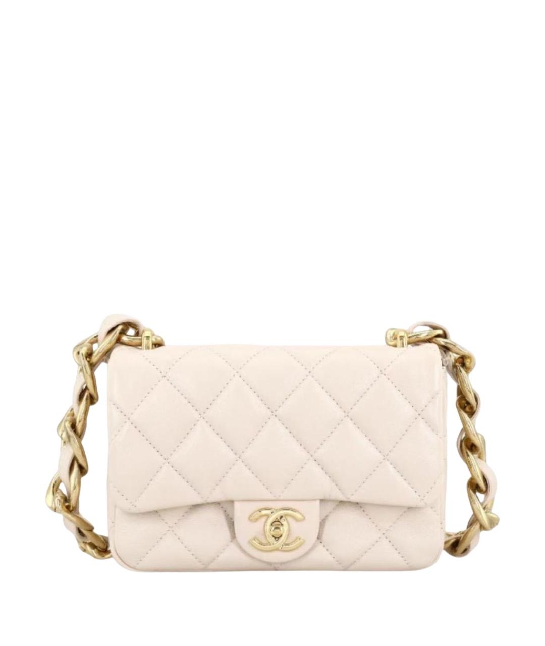 CHANEL Белая кожаная сумка через плечо, фото 1