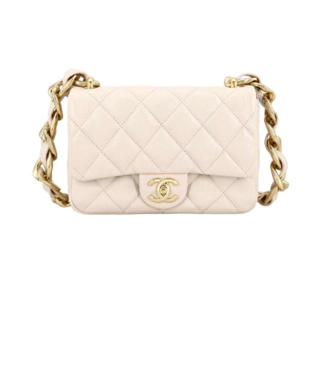 CHANEL Белая кожаная сумка через плечо, фото 8