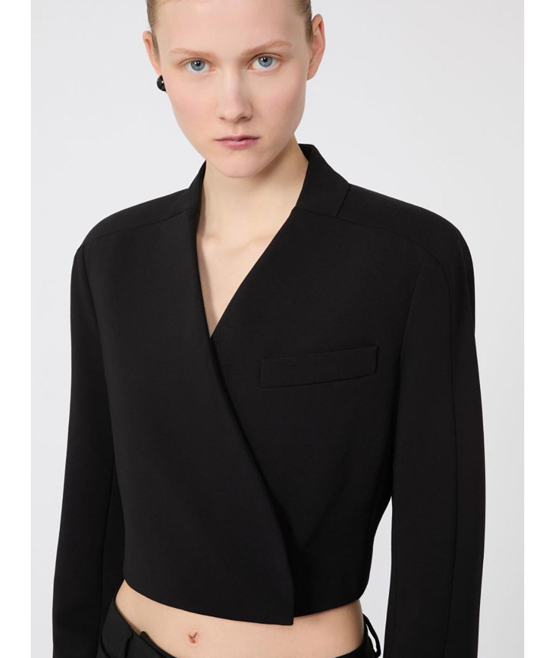 SPORTMAX Черный вискозный жакет/пиджак, фото 4