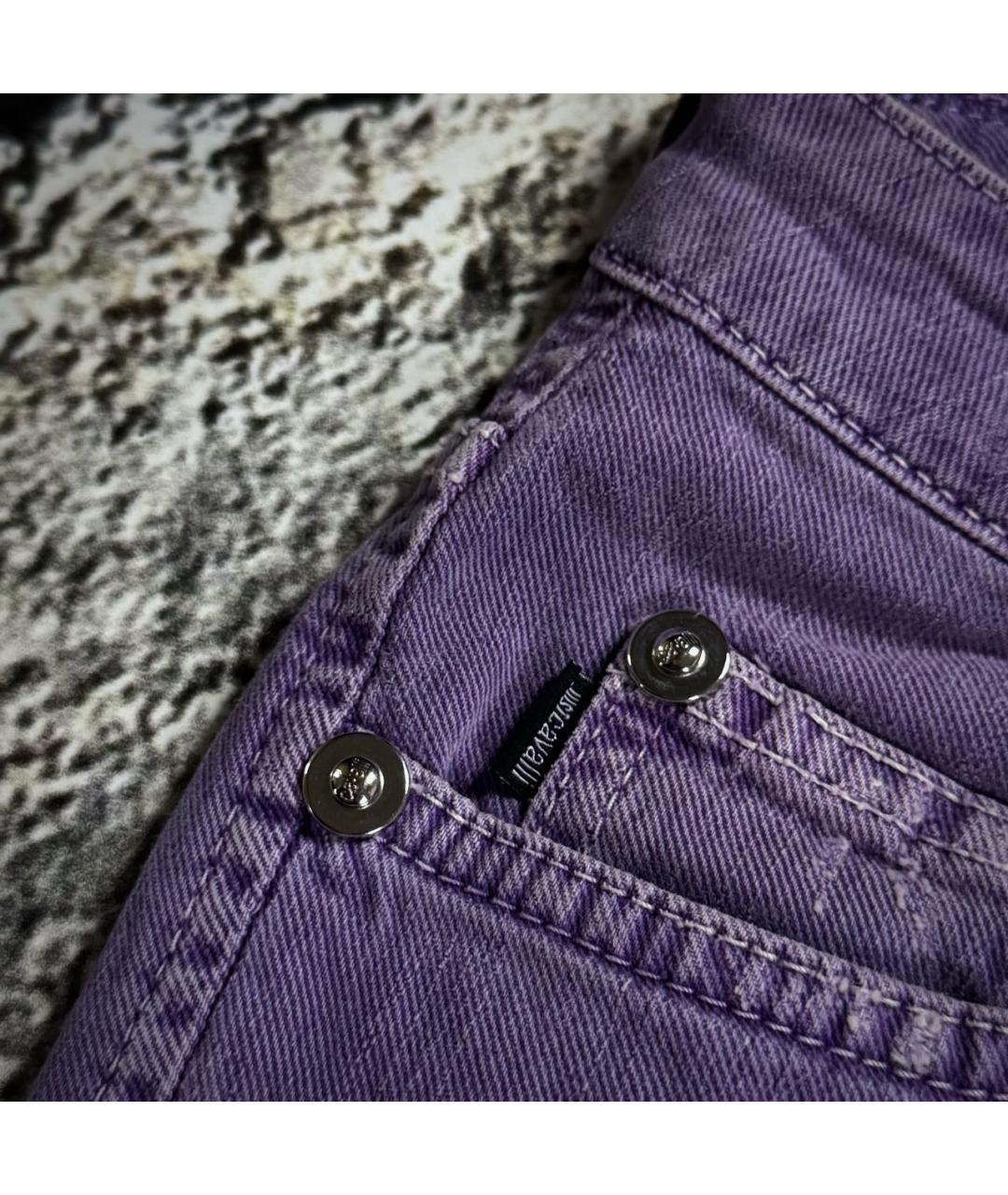 JUST CAVALLI Фиолетовые хлопко-эластановые джинсы скинни, фото 4