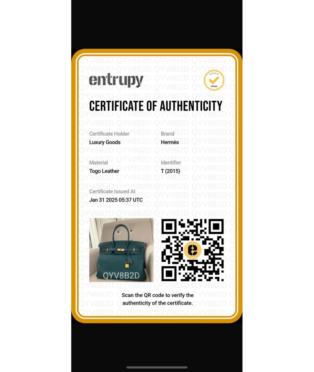 HERMES Синяя кожаная сумка с короткими ручками, фото 4