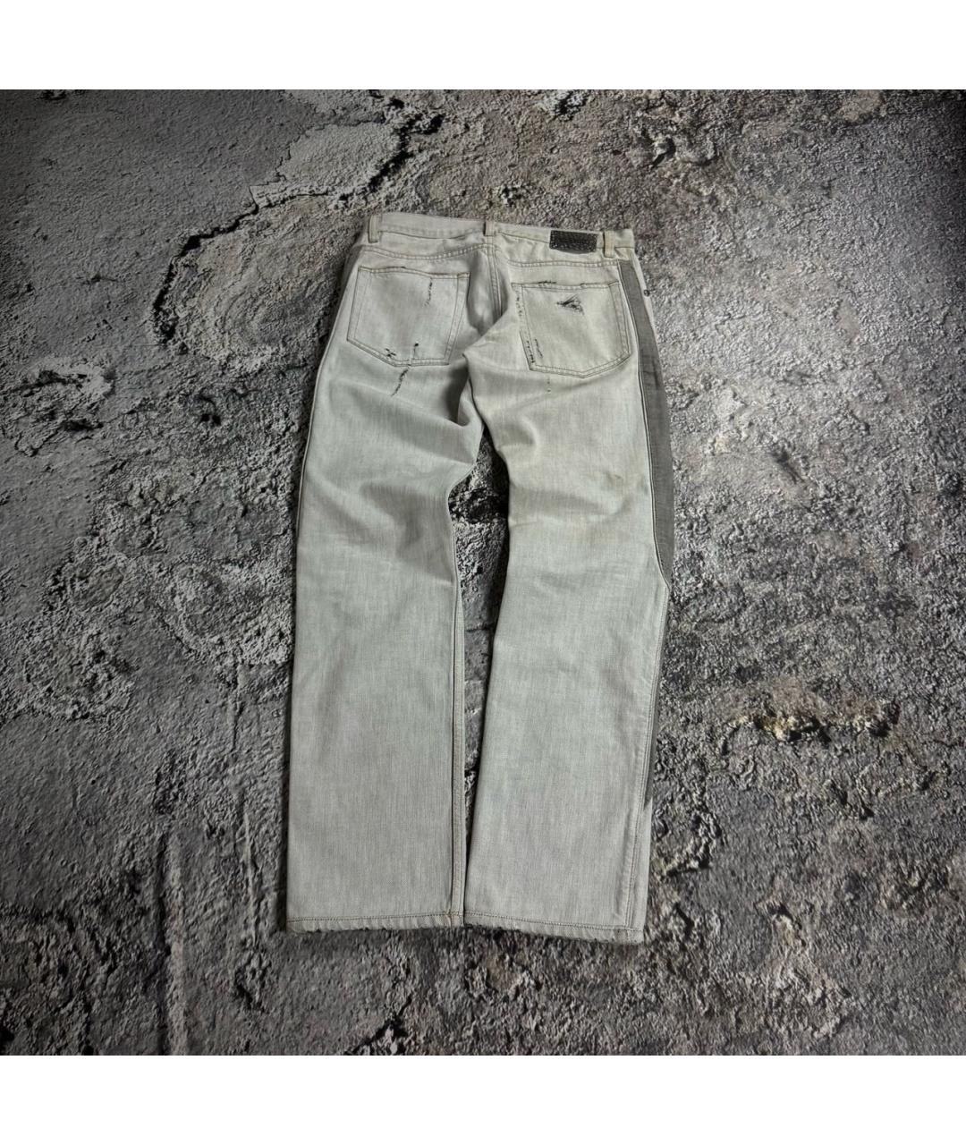 ROBERTO CAVALLI Бежевые хлопковые прямые джинсы, фото 2