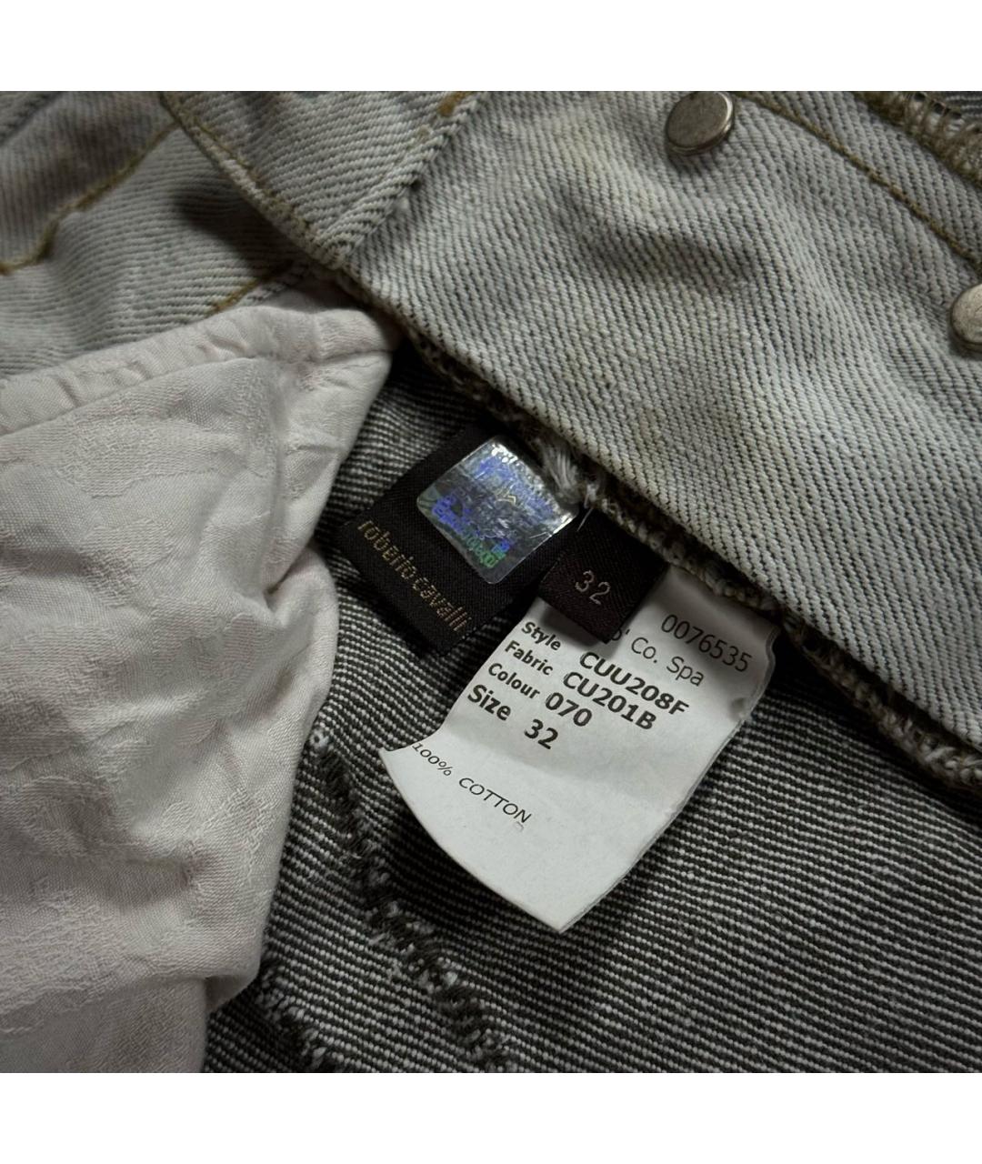 ROBERTO CAVALLI Бежевые хлопковые прямые джинсы, фото 6