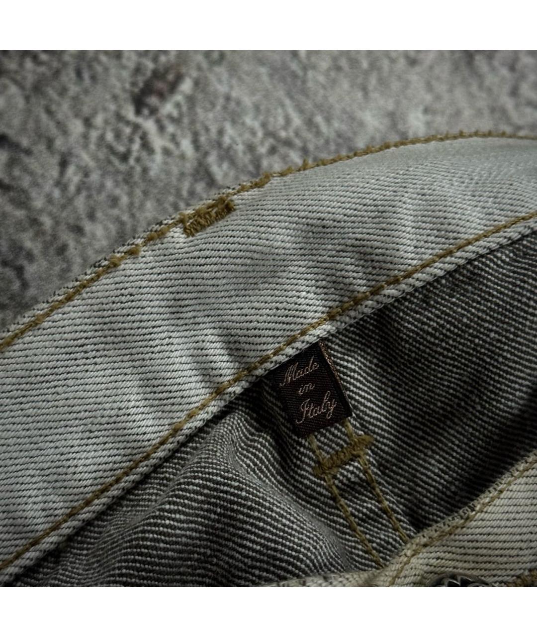 ROBERTO CAVALLI Бежевые хлопковые прямые джинсы, фото 3