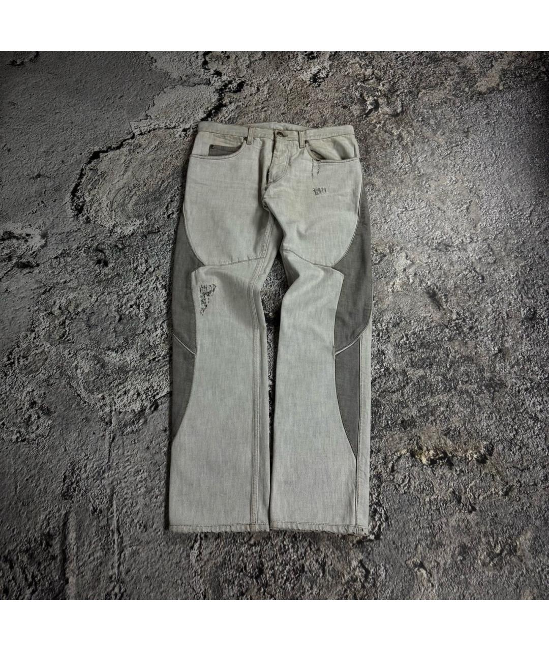 ROBERTO CAVALLI Бежевые хлопковые прямые джинсы, фото 9