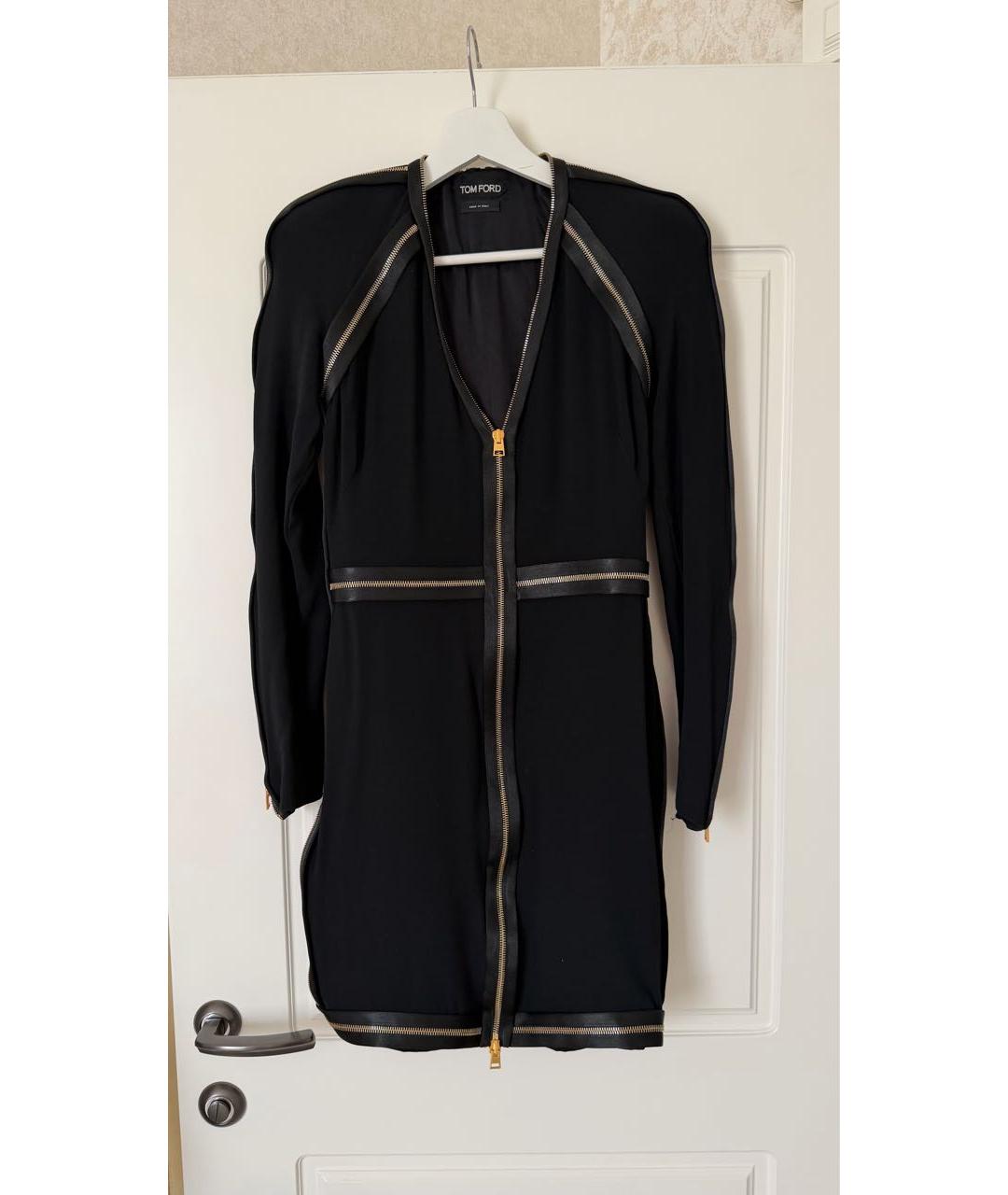 TOM FORD Черное полиэстеровое вечернее платье, фото 8