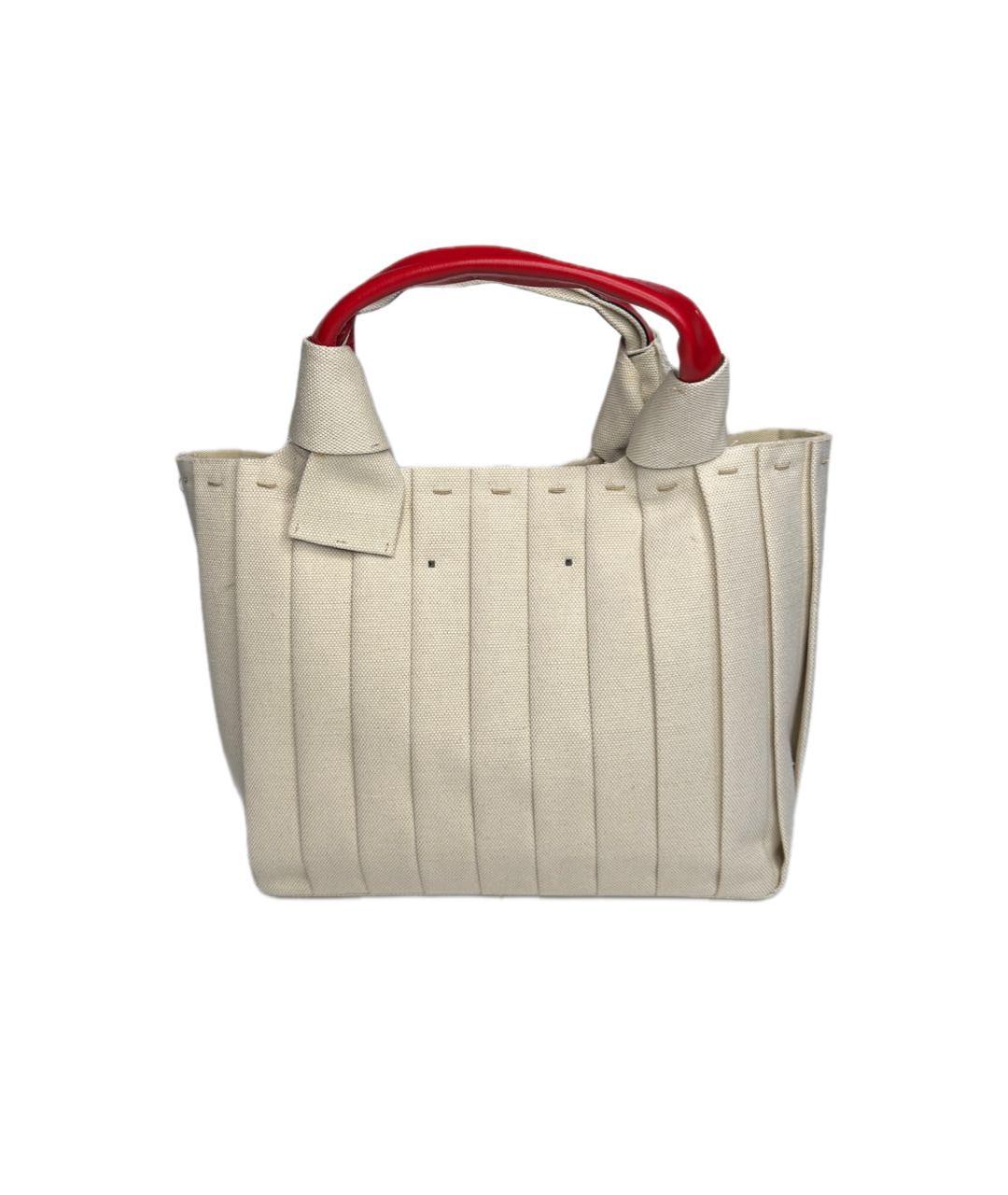 VALENTINO Бежевая тканевая сумка тоут, фото 3