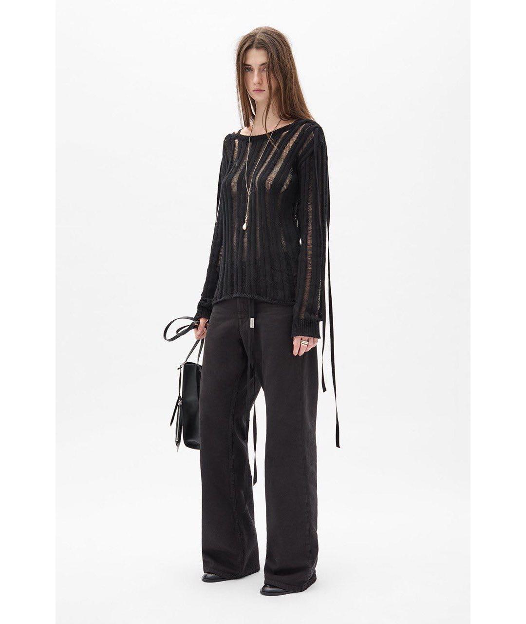 ANN DEMEULEMEESTER Черный хлопковый джемпер / свитер, фото 4