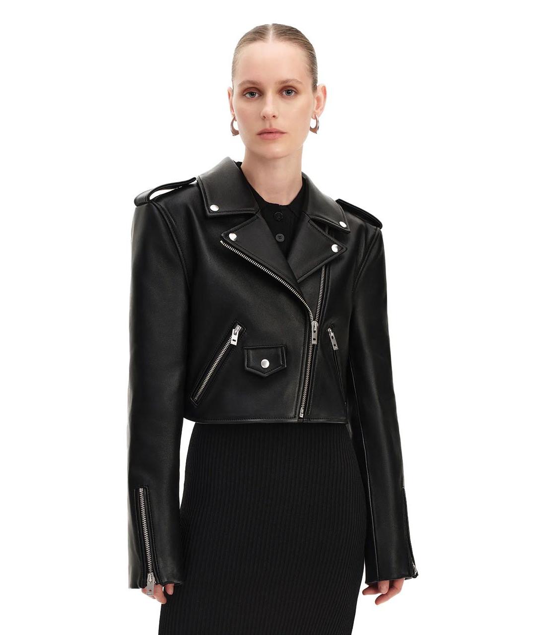 BATS Черная кожаная куртка, фото 5