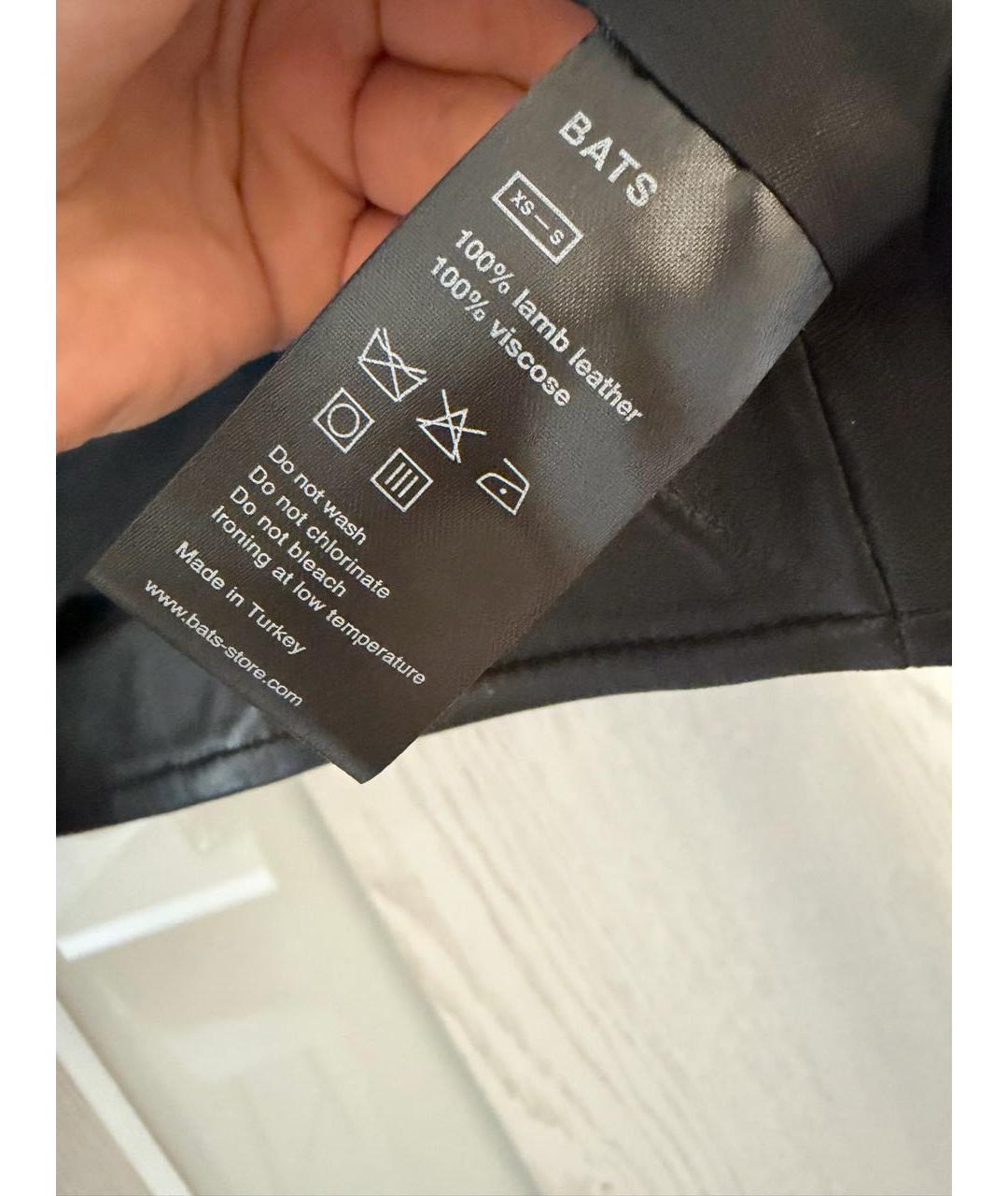 BATS Черная кожаная куртка, фото 3