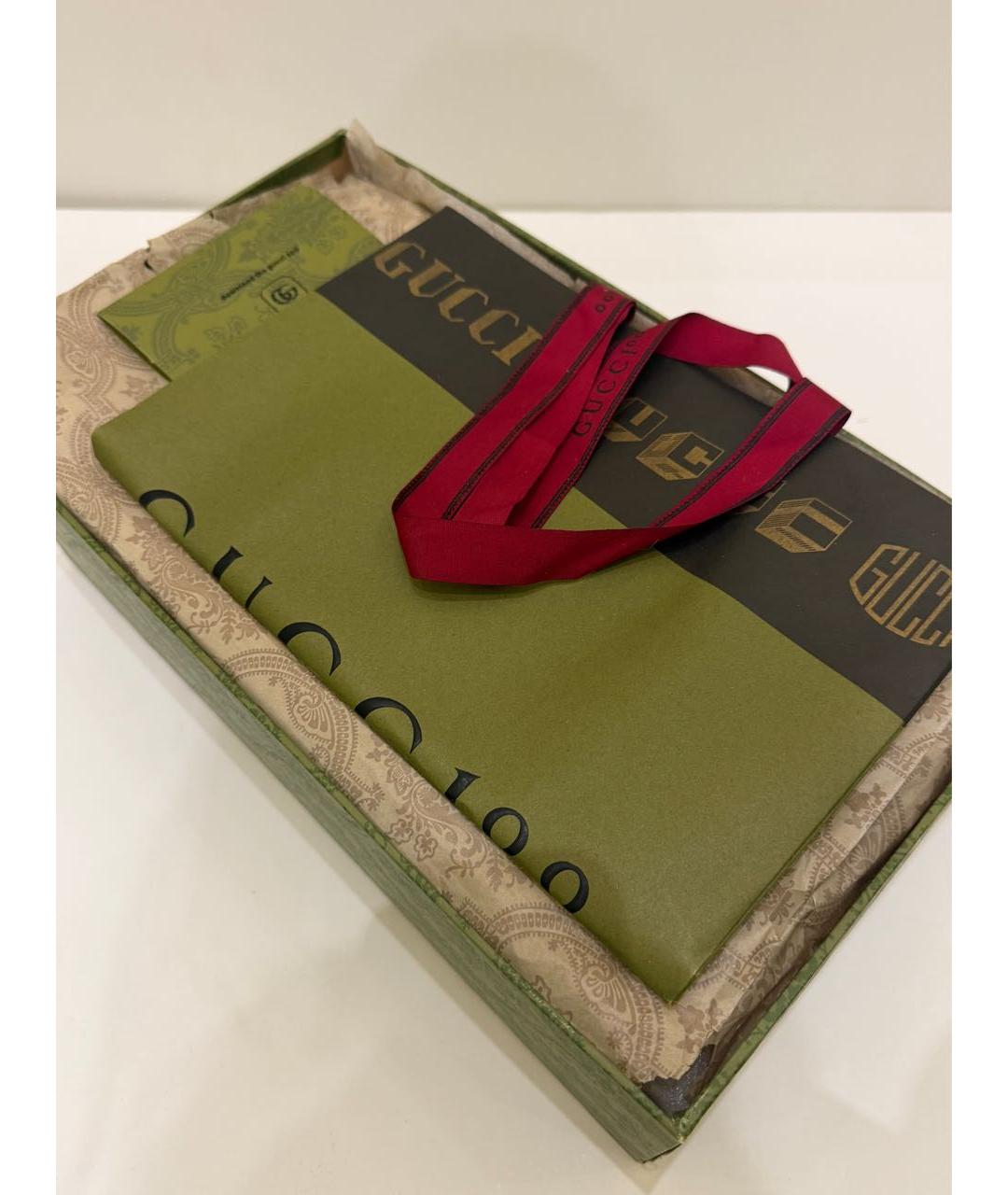 GUCCI Коричневые кожаные низкие кроссовки / кеды, фото 8