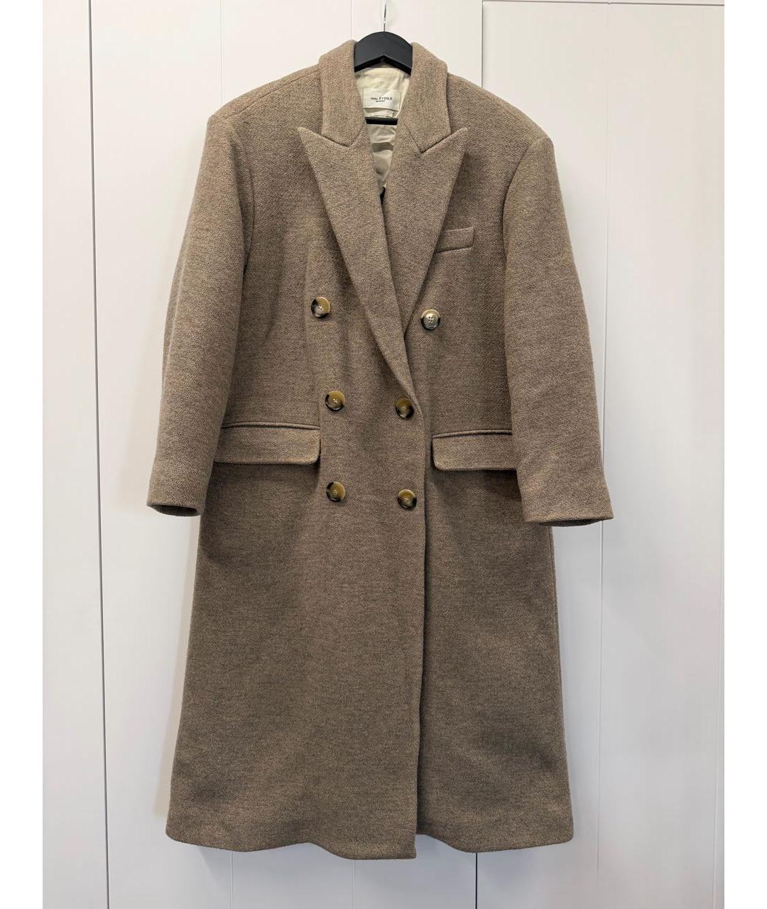 ISABEL MARANT Бежевое шерстяное пальто, фото 5