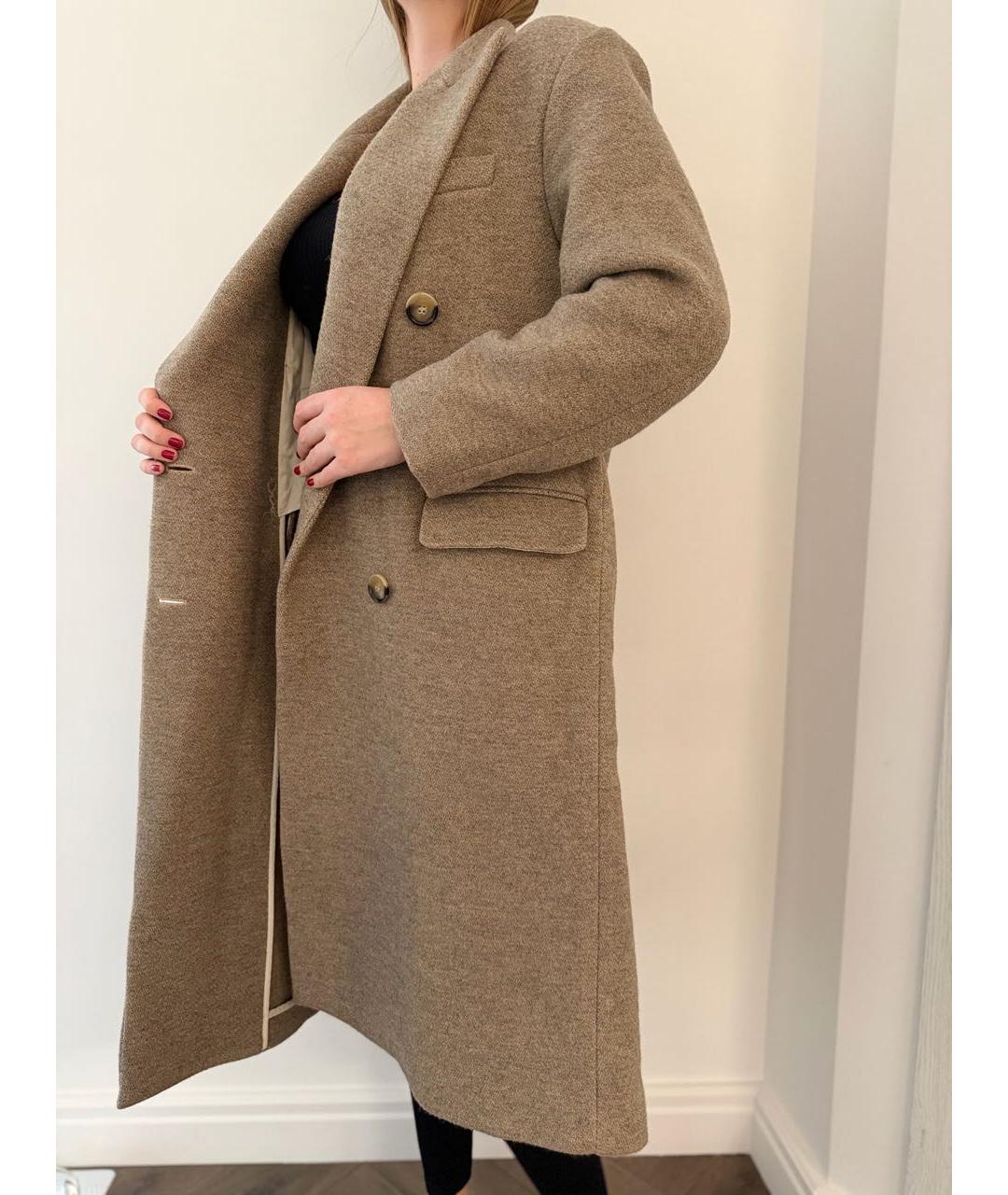 ISABEL MARANT Бежевое шерстяное пальто, фото 3