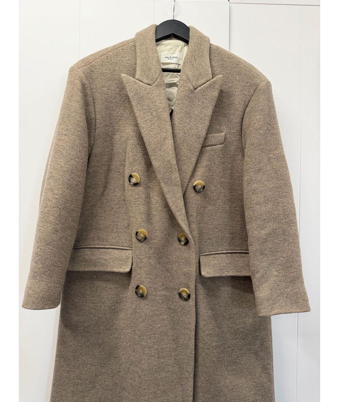 ISABEL MARANT Бежевое шерстяное пальто, фото 2