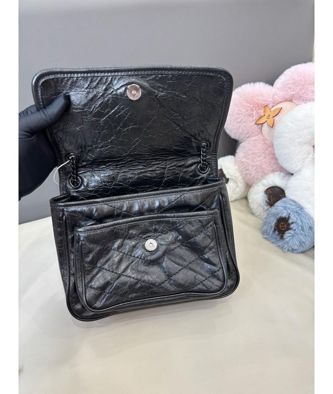 SAINT LAURENT Черная кожаная сумка через плечо, фото 5