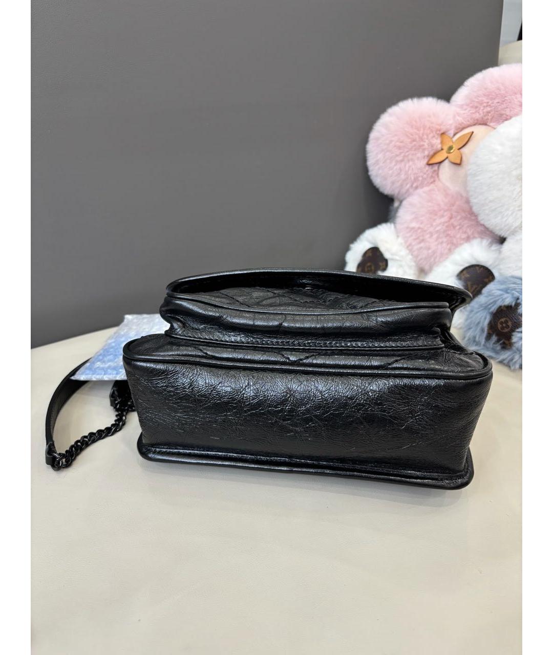 SAINT LAURENT Черная кожаная сумка через плечо, фото 4