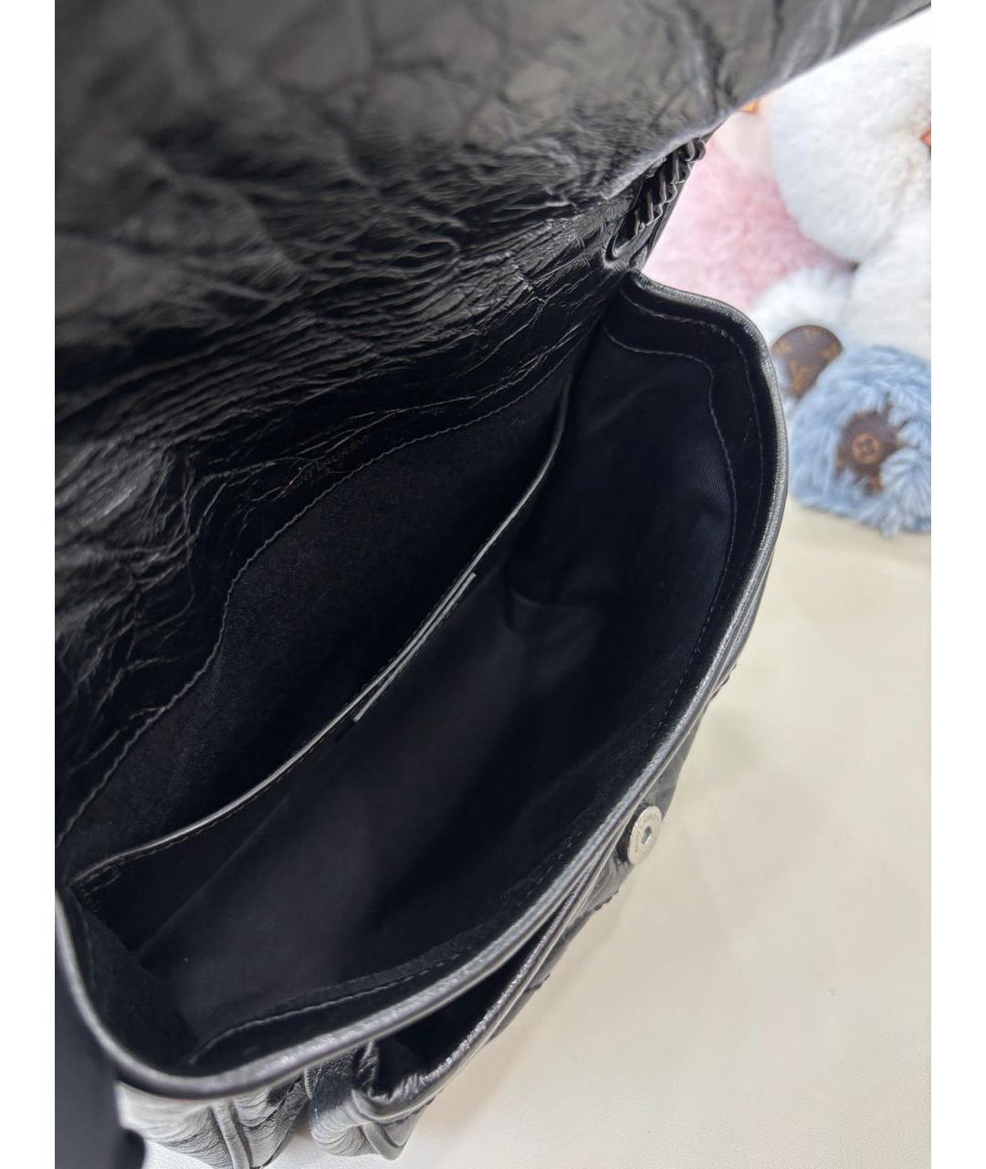 SAINT LAURENT Черная кожаная сумка через плечо, фото 6