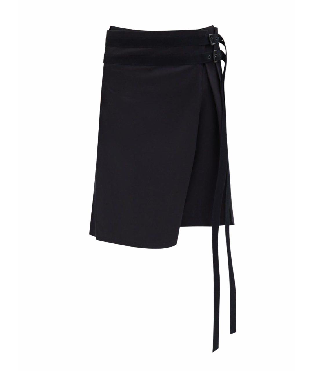 ANN DEMEULEMEESTER Черная хлопковая юбка миди, фото 1