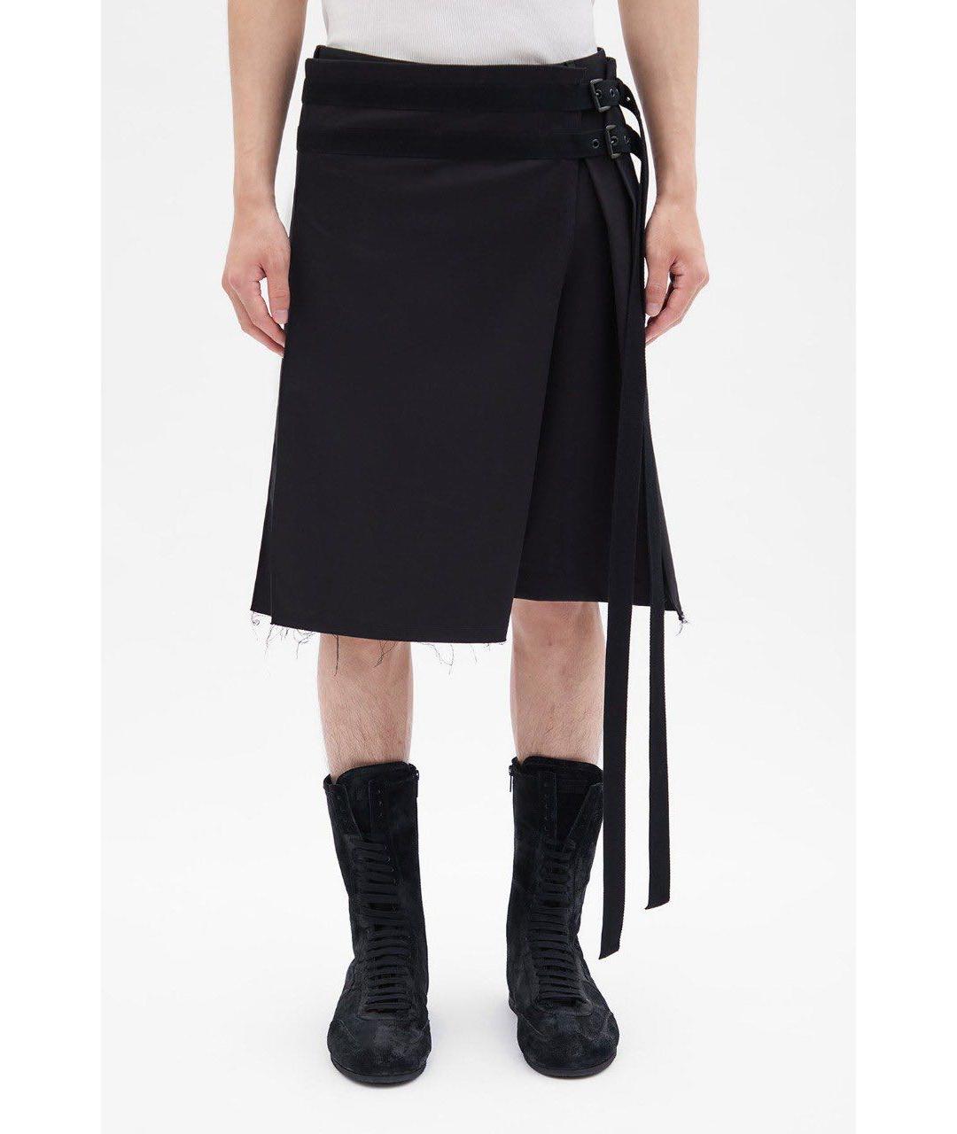 ANN DEMEULEMEESTER Черная хлопковая юбка миди, фото 4