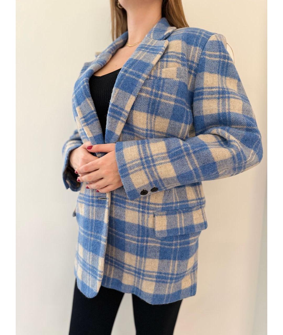 ISABEL MARANT Синее шерстяное пальто, фото 3