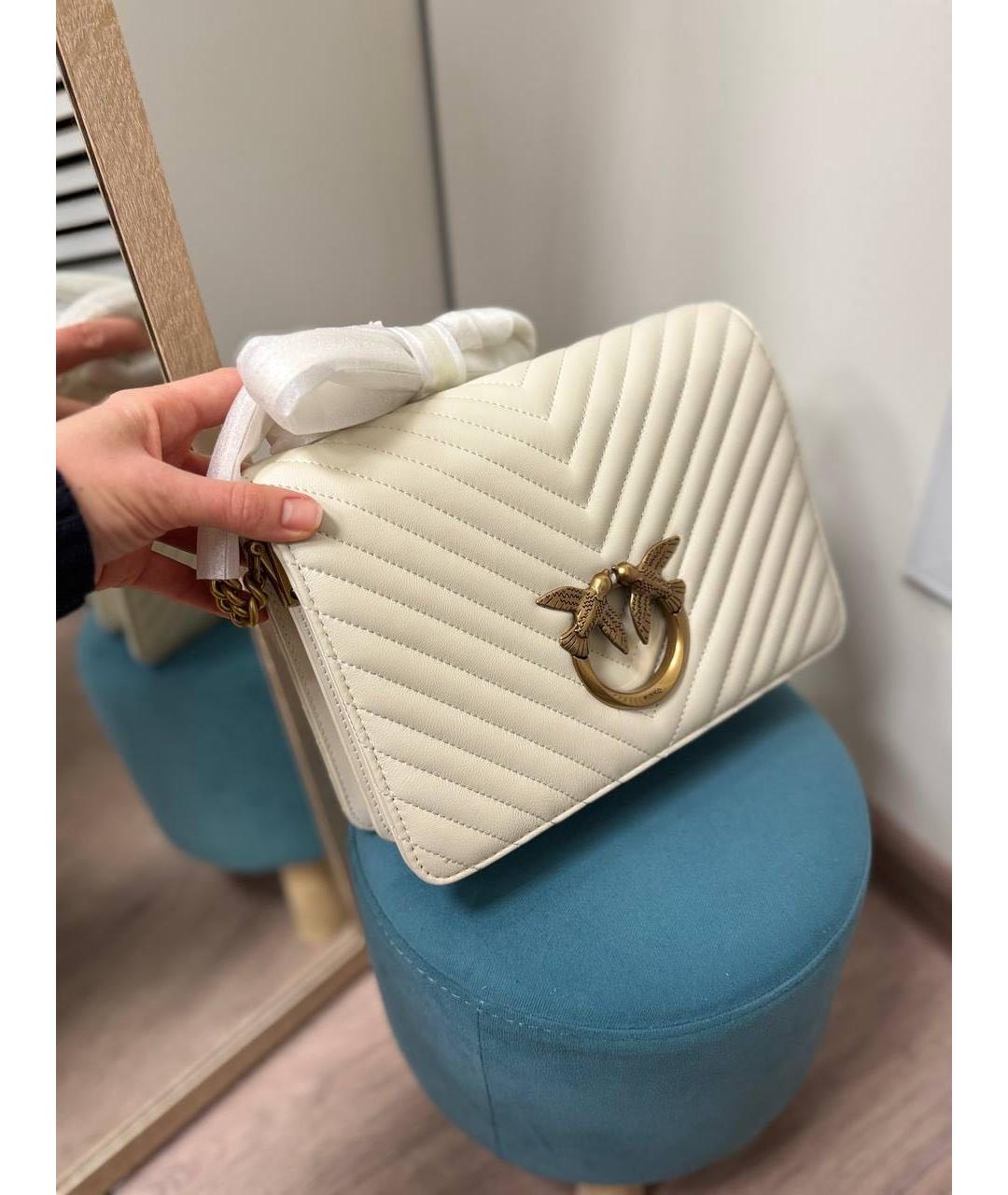 PINKO Бежевая кожаная сумка через плечо, фото 2