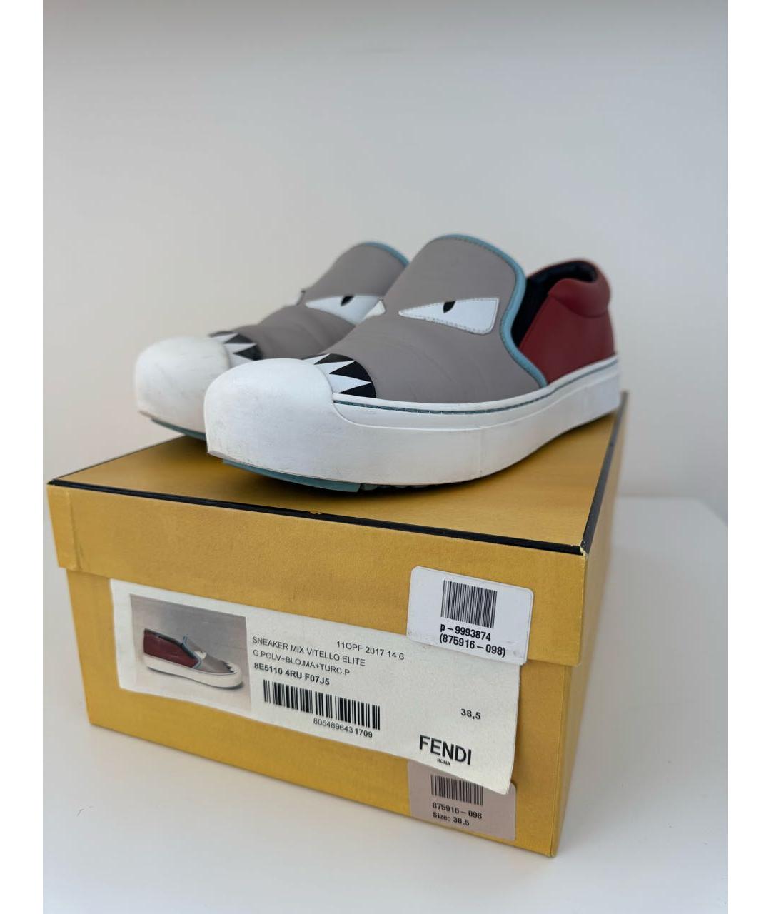 FENDI Мульти кожаные слипоны, фото 5