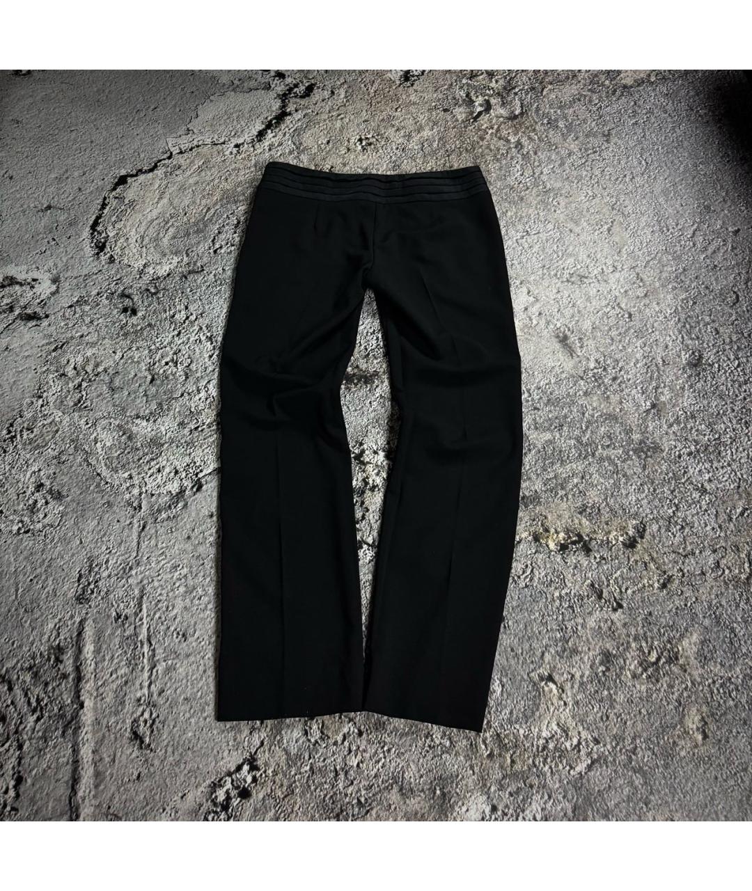 LOVE MOSCHINO Черные шерстяные классические брюки, фото 2