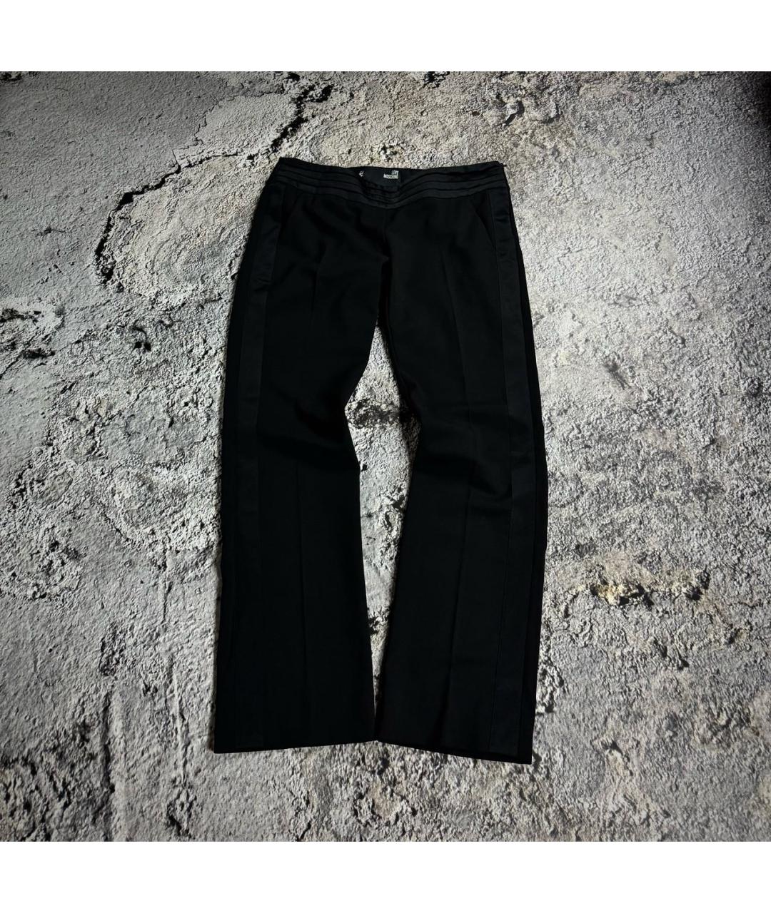 LOVE MOSCHINO Черные шерстяные классические брюки, фото 9