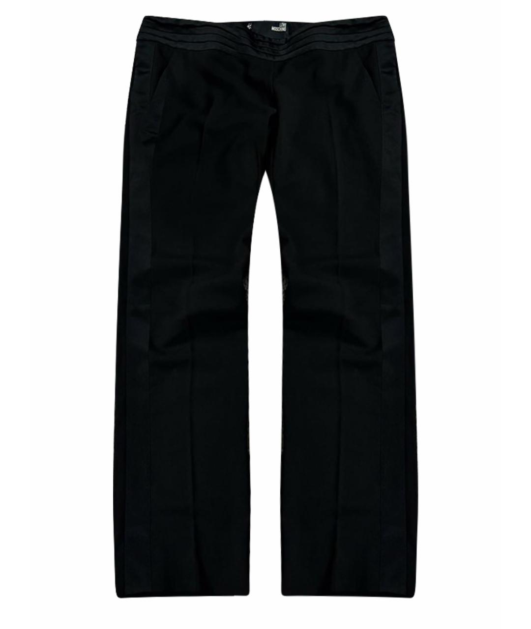 LOVE MOSCHINO Черные шерстяные классические брюки, фото 1