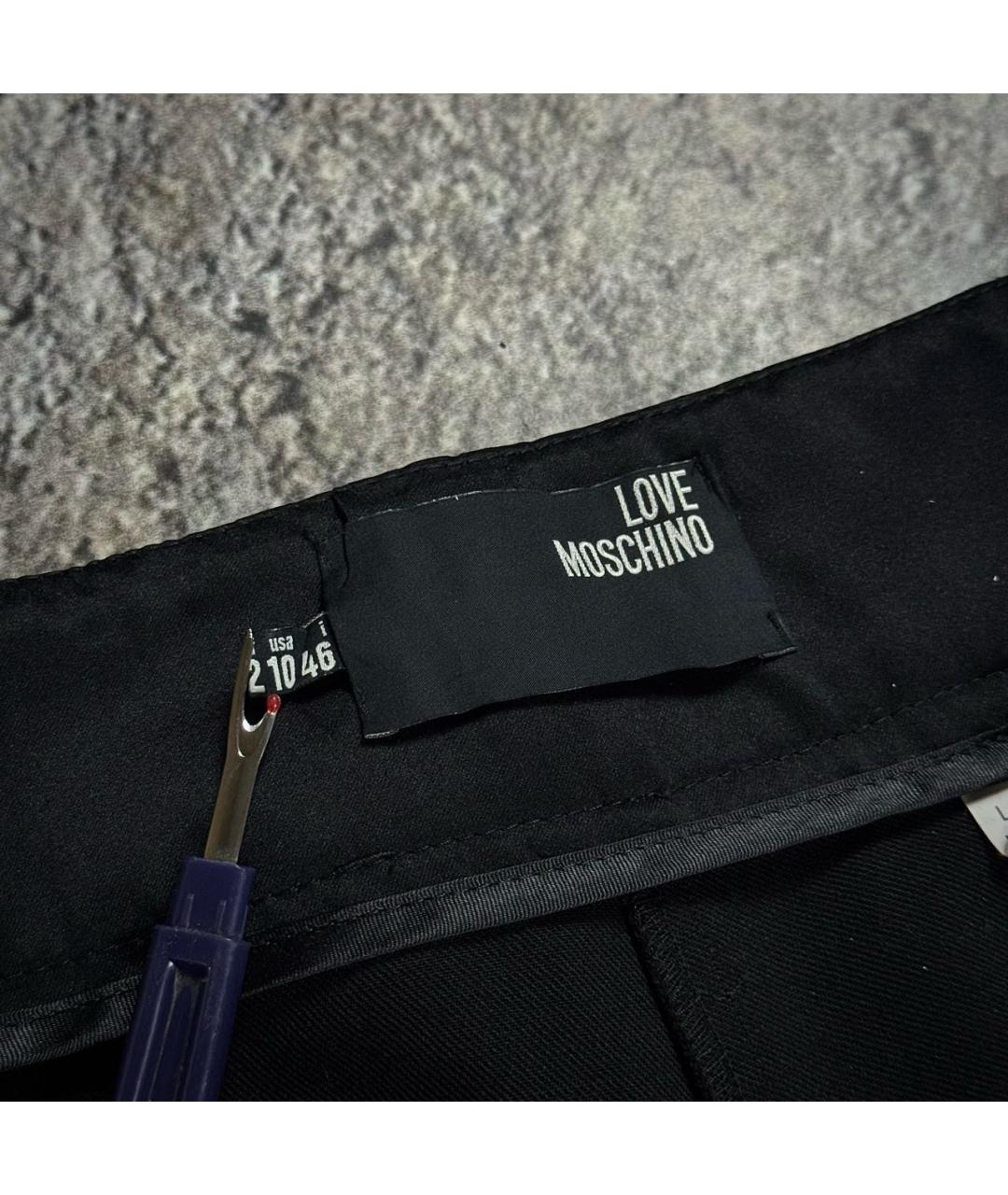 LOVE MOSCHINO Черные шерстяные классические брюки, фото 6